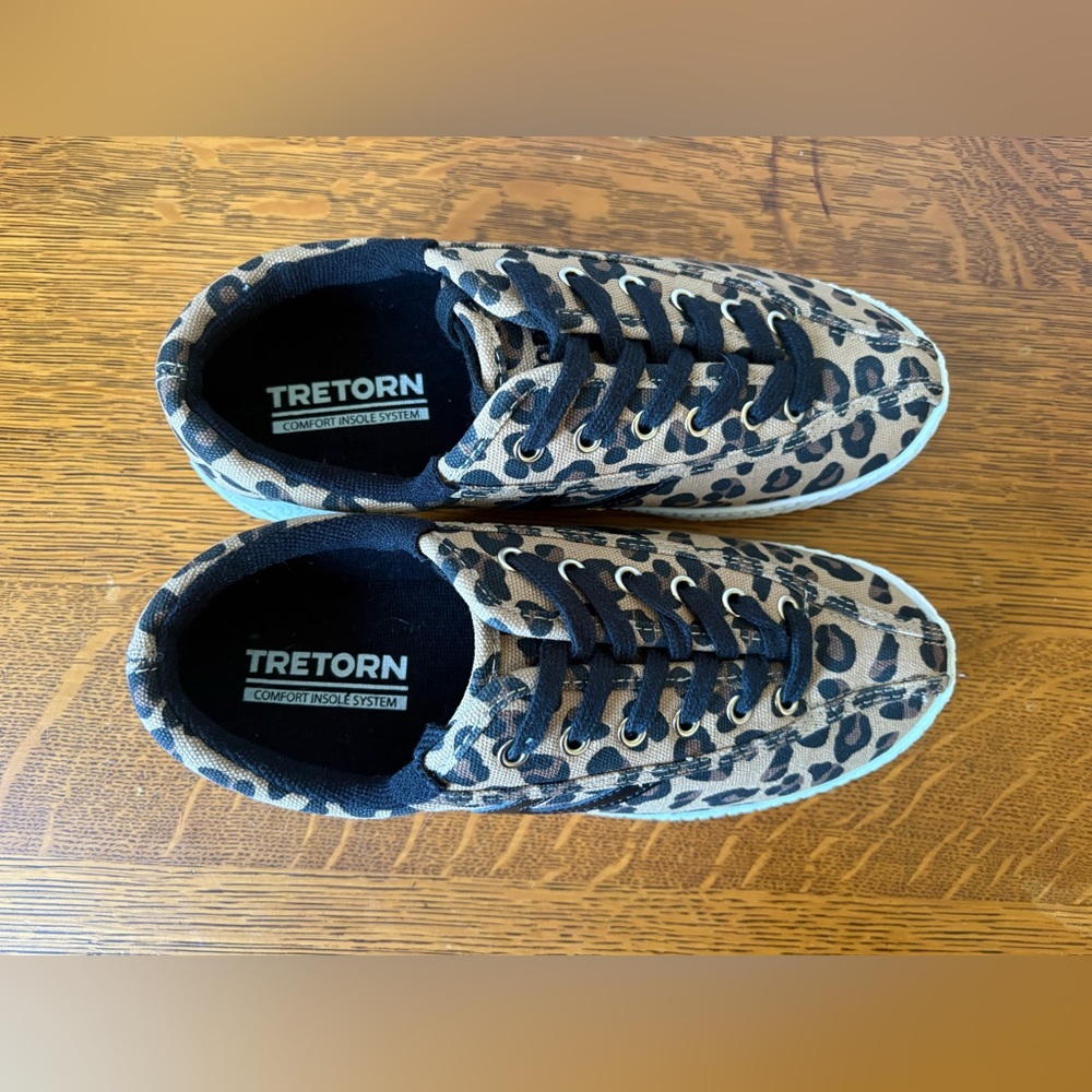 Tretorn Women’s Size 7 NYLite Plus Leopard Print Sneakers Canvas Shoes Animal - Picture 10 of 16